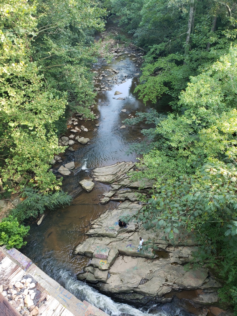 Our local creek from the bridge overcrossing